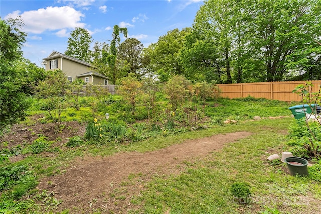 view of yard with fence