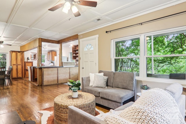 108 Patton Hill Rd, Swannanoa, NC 28778 - living area featuring a ceiling fan and hardwood / wood-style flooring