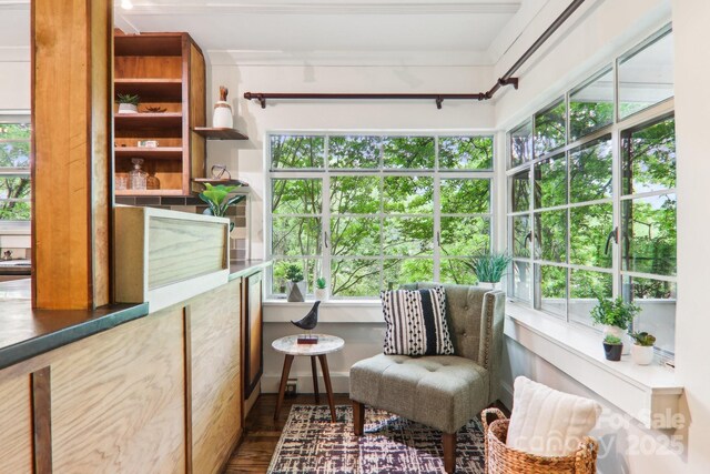 108 Patton Hill Rd, Swannanoa, NC 28778 - sunroom / solarium featuring wood finished floors and ornamental molding