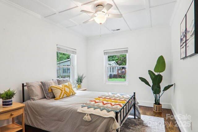 108 Patton Hill Rd, Swannanoa, NC 28778 - bedroom with wood finished floors, baseboards, and ceiling fan