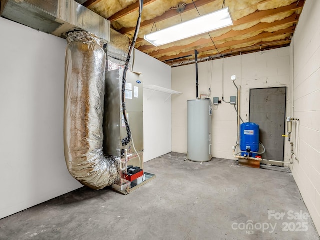 163 Summit Ln, Rutherfordton, NC 28139 - unfinished below grade area featuring water heater