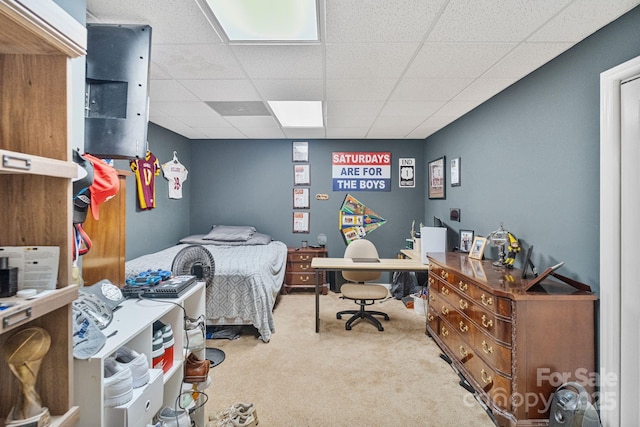 104 Belvedere Dr, Morganton, NC 28655 - carpeted bedroom featuring a drop ceiling and a desk