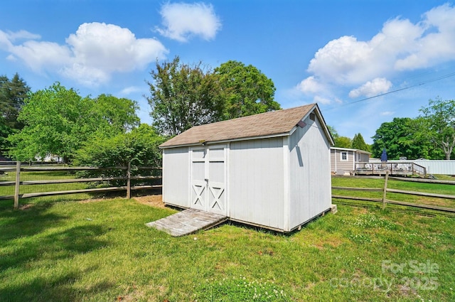 view of shed