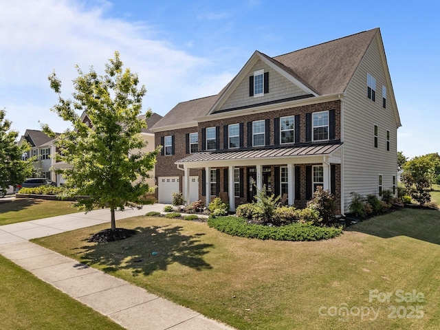 9871 Travertine Trl, Davidson, NC 28036 - view of front of home with brick siding and a front lawn