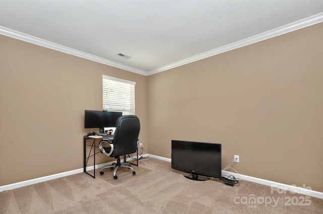 14837 Dungannon Ct, Charlotte, NC 28278 - office space featuring ornamental molding, baseboards, and carpet flooring