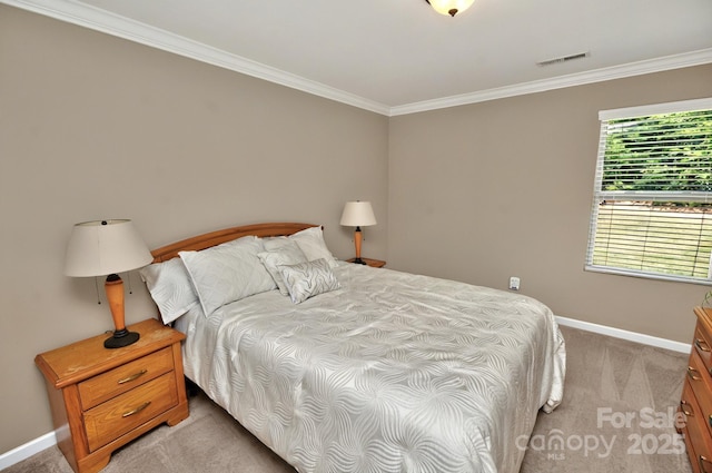 14837 Dungannon Ct, Charlotte, NC 28278 - bedroom featuring light colored carpet, ornamental molding, and baseboards
