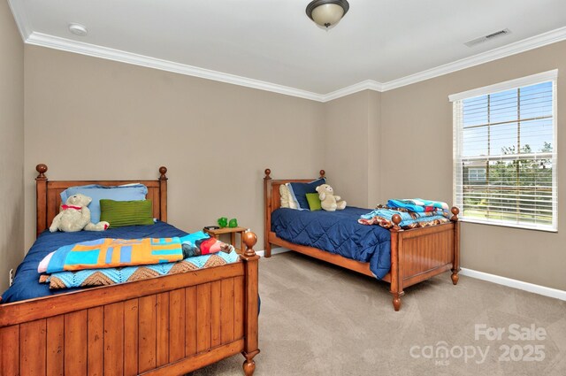 14837 Dungannon Ct, Charlotte, NC 28278 - carpeted bedroom with ornamental molding and baseboards