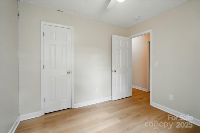 1162 Willet Dr, Rock Hill, SC 29732 - unfurnished bedroom with light wood-type flooring, baseboards, and a ceiling fan