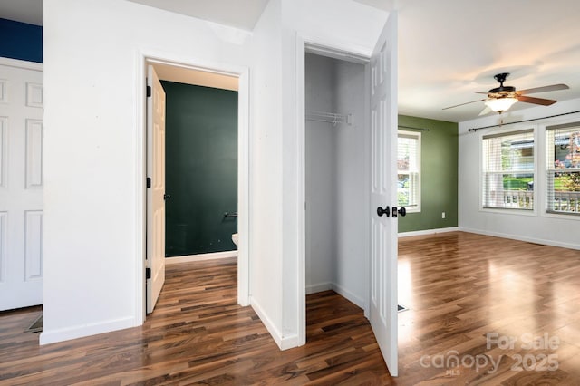92 Le-An-Hurst Rd, Asheville, NC 28803 - hallway featuring dark wood-style floors and baseboards