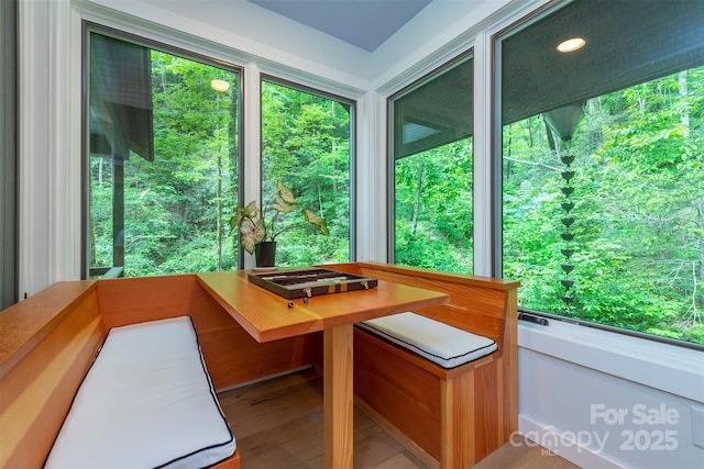 sunroom / solarium with wood finished floors