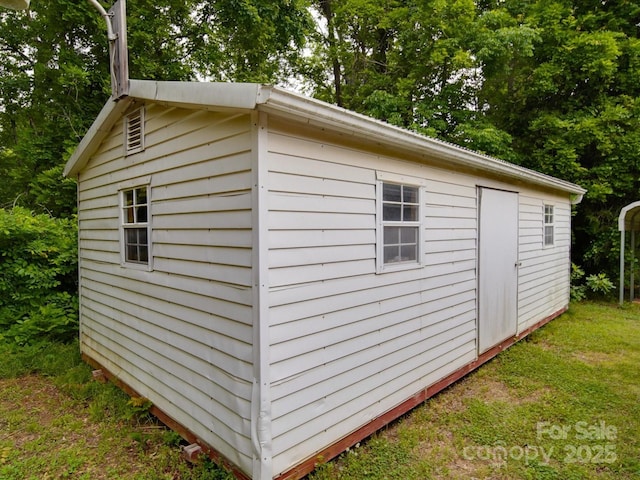 view of shed