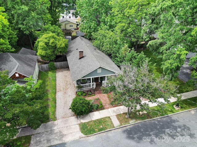 view from above of property