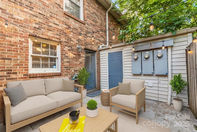 view of patio / terrace with an outdoor living space