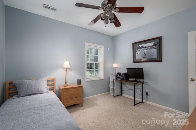 319 Beacon Hills Dr, Gastonia, NC 28056 - carpeted bedroom with an office area, baseboards, and a ceiling fan