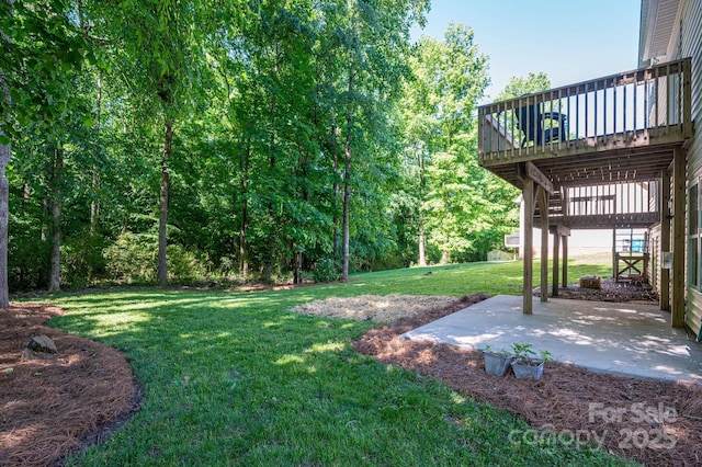 319 Beacon Hills Dr, Gastonia, NC 28056 - view of grassy yard with a patio area and a deck