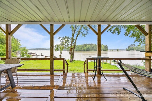 1077 Jackson Rd, Fort Lawn, SC 29714 - deck with a water view and a yard