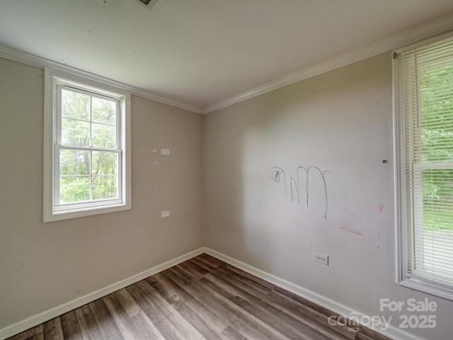 363 Sowers Rd, Linwood, NC 27299 - empty room featuring baseboards, wood finished floors, and crown molding
