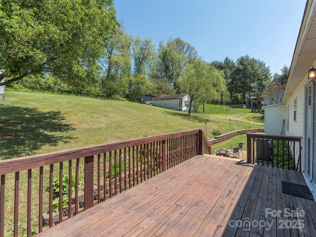 9 Redmond Dr, Alexander, NC 28701 - wooden deck with a yard