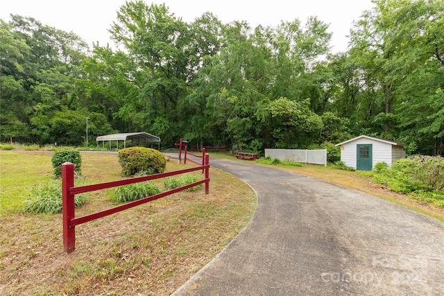 view of asphalt driveway