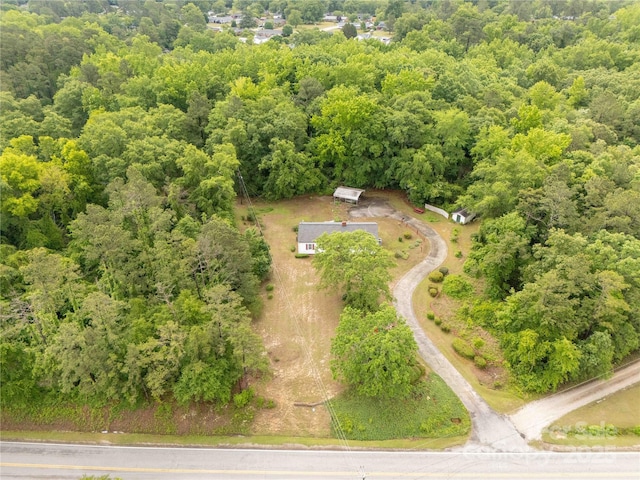 aerial view of a heavily wooded area