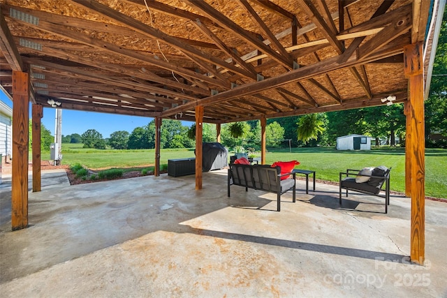 105 Carrie Ln Unit 3, Cherryville, NC 28021 - view of patio featuring an outbuilding and a storage unit