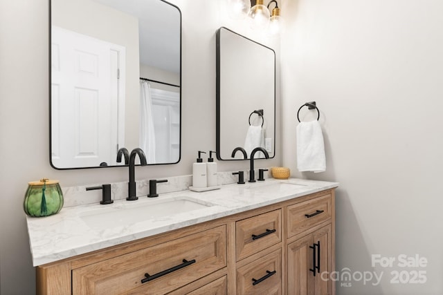 606 Hillcrest St, Hudson, NC 28638 - bathroom with double vanity and a sink