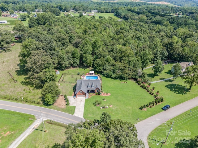 600 Old Hardin Rd, Dallas, NC 28034 - birds eye view of property featuring a forest view