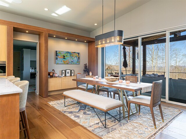 391 High Hickory Trl, Swannanoa, NC 28778 - dining room featuring wood finished floors and recessed lighting