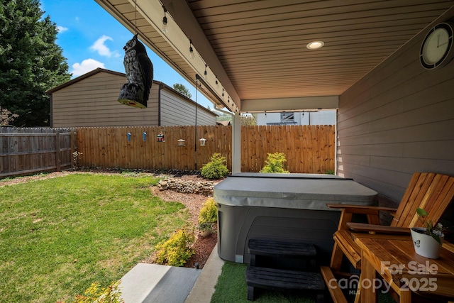 view of yard featuring fence