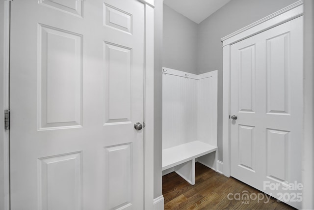 5633 Open Book Ln, Charlotte, NC 28270 - mudroom with dark wood finished floors and baseboards