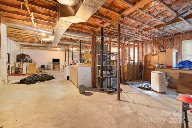 1407 Jodhpur Ct, Charlotte, NC 28212 - unfinished below grade area featuring independent washer and dryer