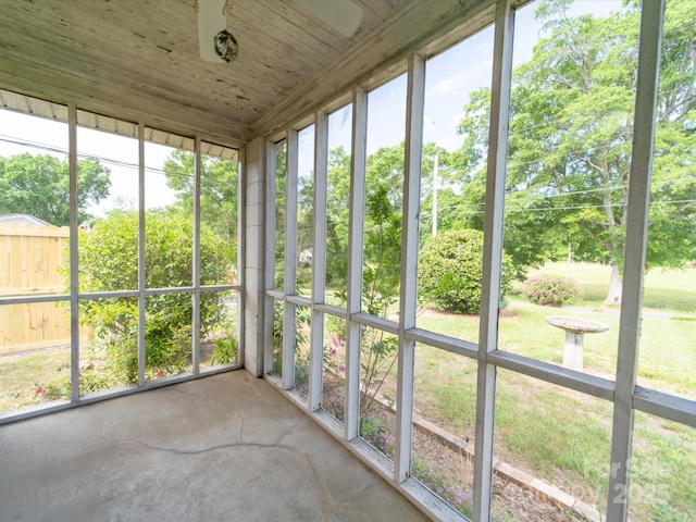 unfurnished sunroom featuring a healthy amount of sunlight