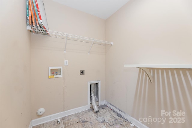 4504 Rockland Ct, High Point, NC 27265 - laundry room with hookup for a washing machine, hookup for an electric dryer, baseboards, and gas dryer hookup