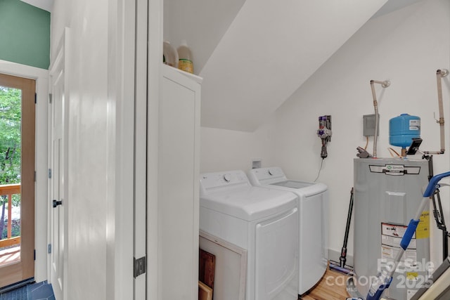 30 Spaulding Dr, Candler, NC 28715 - laundry room with water heater and independent washer and dryer