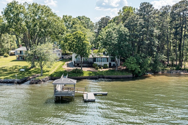 9115 Clement Cir, Terrell, NC 28682 - dock featuring a yard, a gazebo, and a deck with water view