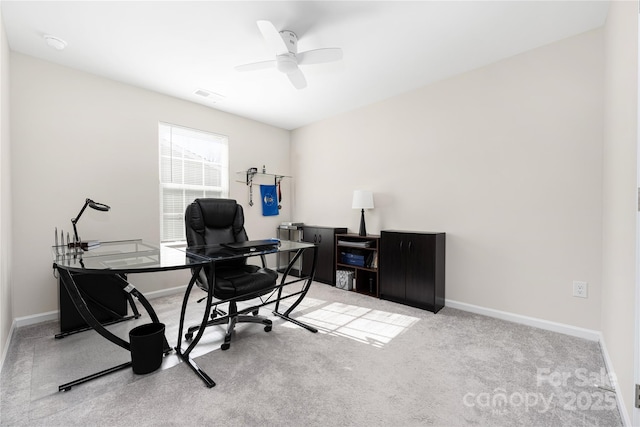 2754 Legacy Ridge Ln, Catawba, NC 28609 - carpeted office space with a ceiling fan and baseboards
