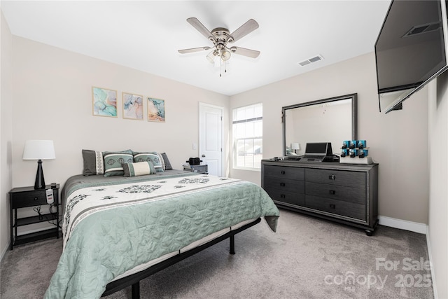 2754 Legacy Ridge Ln, Catawba, NC 28609 - bedroom with light carpet, baseboards, and ceiling fan