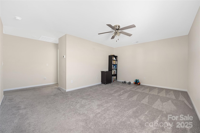 2754 Legacy Ridge Ln, Catawba, NC 28609 - carpeted spare room featuring ceiling fan, baseboards, and a smoke detector