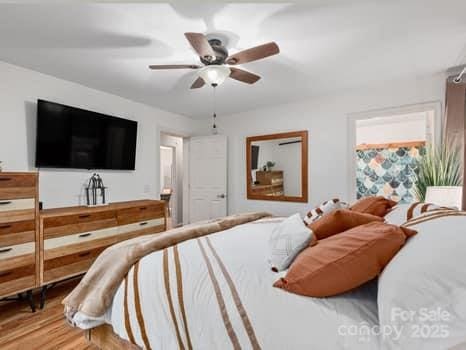 55 Christine Ct, Waynesville, NC 28786 - bedroom featuring wood finished floors