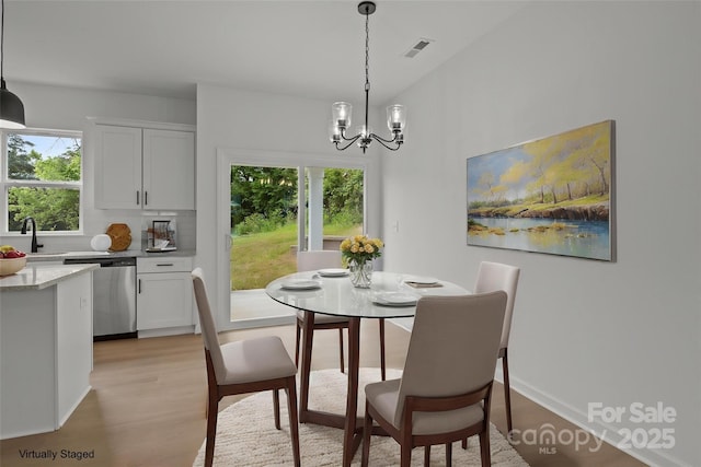 518 Herms Ave, Mount Holly, NC 28120 - dining space featuring a chandelier and light wood-type flooring