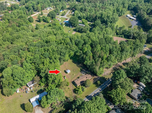 2871 Loviee Rd, Lincolnton, NC 28092 - aerial view of property and surrounding area featuring a heavily wooded area