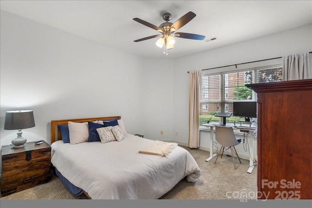 5730 Closeburn Rd Unit H, Charlotte, NC 28210 - bedroom with light colored carpet, baseboards, and a ceiling fan