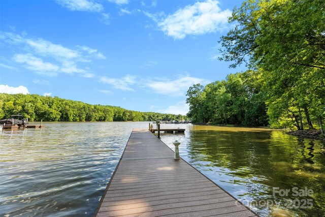 8505 Loxton Cir, Charlotte, NC 28214 - dock area with a wooded view and a water view