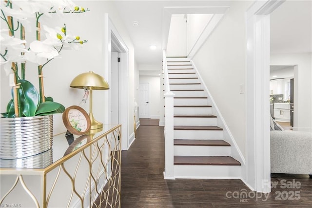 900 Gales Ave, Winston Salem, NC 27103 - stairs featuring baseboards, recessed lighting, and wood finished floors