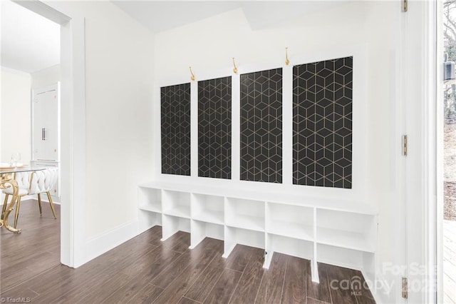 900 Gales Ave, Winston Salem, NC 27103 - mudroom with baseboards and dark wood-type flooring