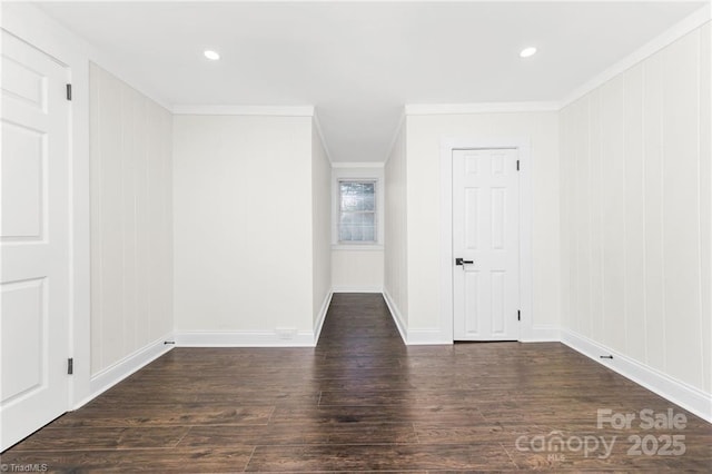 900 Gales Ave, Winston Salem, NC 27103 - spare room with crown molding, wood finished floors, baseboards, and recessed lighting