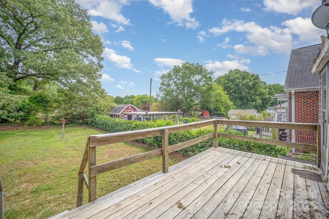 813 S Ridge Ave, Kannapolis, NC 28083 - wooden terrace with a lawn