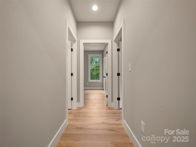 109 Ashley Ct, Mill Spring, NC 28756 - corridor featuring baseboards, light wood-style floors, and recessed lighting