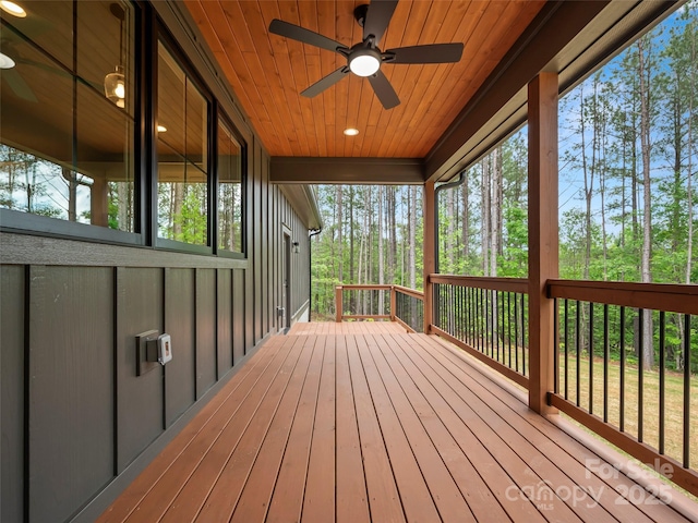 109 Ashley Ct, Mill Spring, NC 28756 - wooden deck with a ceiling fan