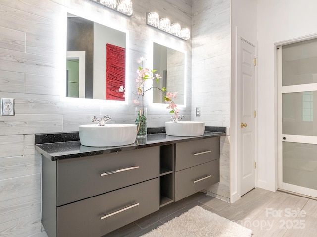 3626 Cole Mill Rd, Charlotte, NC 28270 - full bathroom with double vanity and wood finished floors